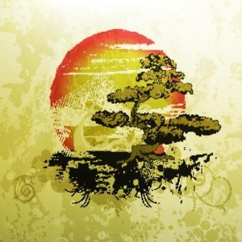 vintage de ilustración de Bonsai