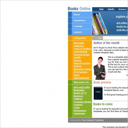 modelo de livros on-line