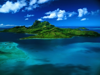 波拉波拉岛鸟瞰图壁纸风景自然