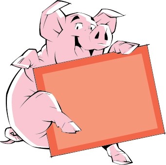 las fronteras del vector de dibujos animados de cerdo