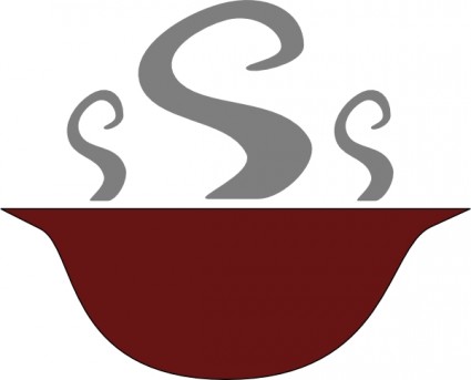 bacia da arte de grampo de sopa fumegante