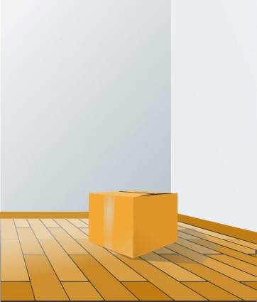 ボックスの木製の床の上