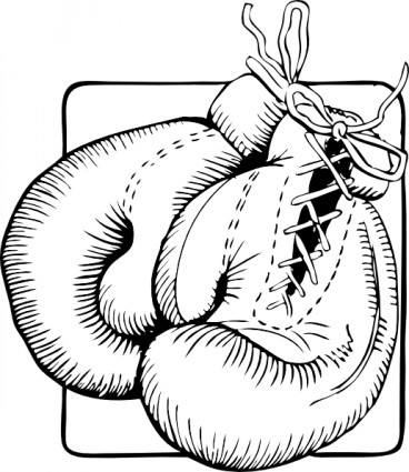 guantes de boxeo contorno clip art
