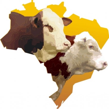 cabeças de touros do Brasil mapa whit
