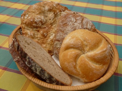 อาหารเช้าขนมปัง breadbasket