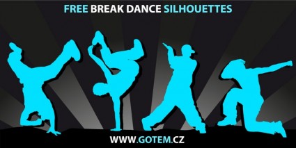 Breakdance-Silhouetten