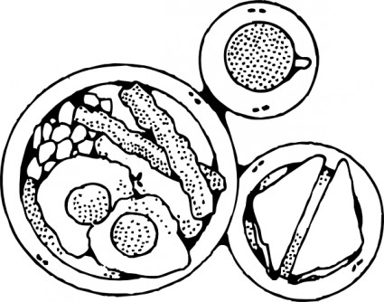 Sarapan terdiri dari daging dan telur clip art