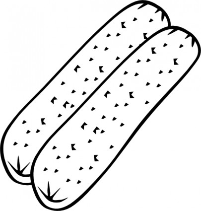Breakfast Sausage B And W Clip Art