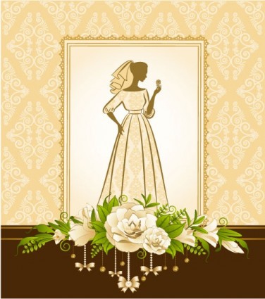 vecteur de silhouette de la mariée