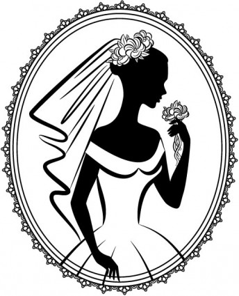 vecteur de silhouette de la mariée