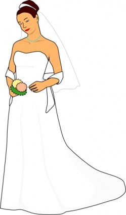 clip art del vestido blanco de novia