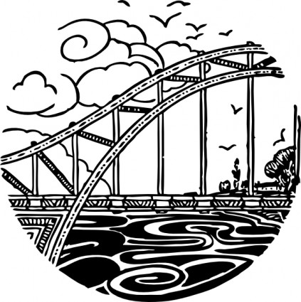 most nad rzeką clipart