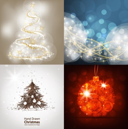 明るいクリスマスの背景のベクトル