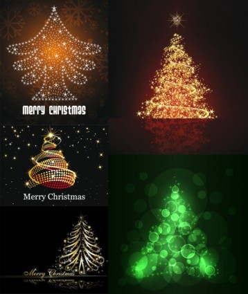 vector de árbol de Navidad de estrellas brillantes