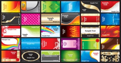 modelli di business card colore brillante vettoriale