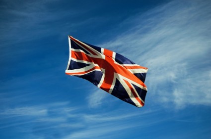 英國國旗在風中