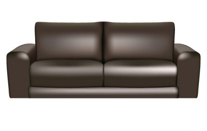 sofa en cuir brun