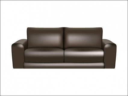 sofa en cuir brun