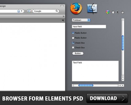 navegador forma elementos psd gratis