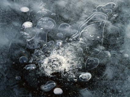 bulles et patrons de glace fond d'écran nature hiver