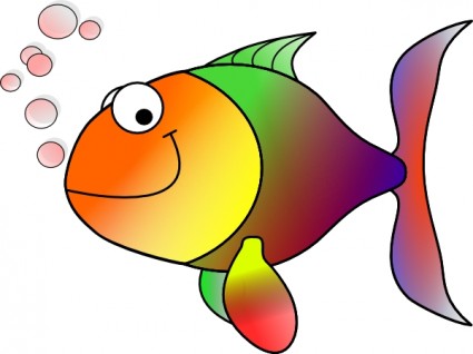 clipart poisson de bouillonnement dessin animé
