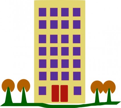 Gebäude mit Bäume ClipArt