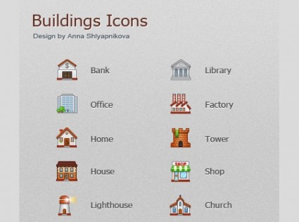 pack de iconos de los iconos de edificios