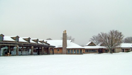 Gebäude im Schnee