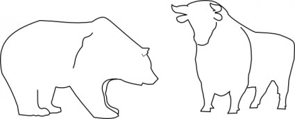 牛和熊的剪貼畫