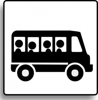 Bus ikon untuk digunakan dengan tanda-tanda atau tombol clip art
