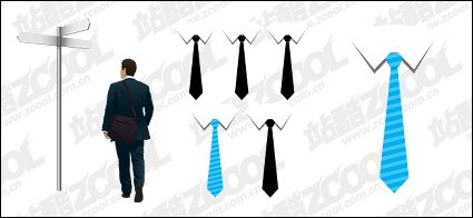 uomini d'affari e cravatta vector materiale
