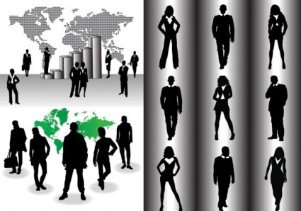 orang-orang bisnis silhouette vector