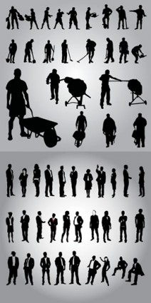 business people silhouettes vector avec les travailleurs