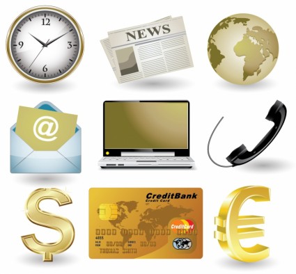 Business Webseite gold-Icon-set