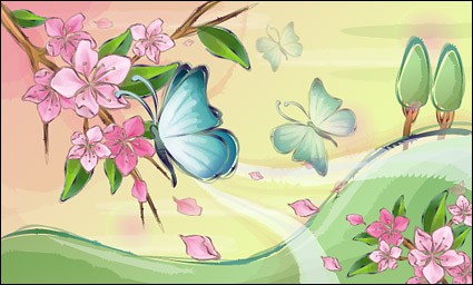 kupu-kupu dan bunga