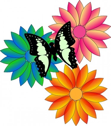 蝶と花のクリップ アート