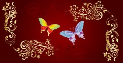 Butterfly And Flowers Vector