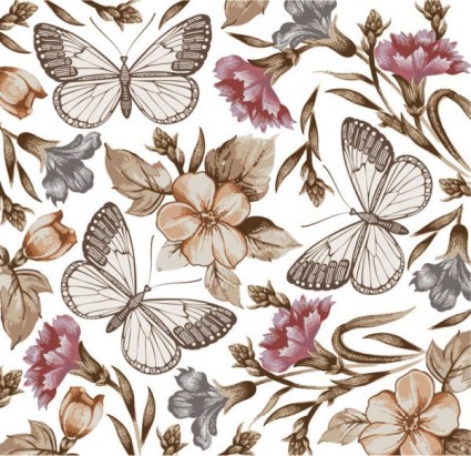 Butterfly Floral Vector