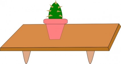 cactus in vaso su un tavolo art clip