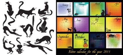 Kalender schwarz Thema Vektor