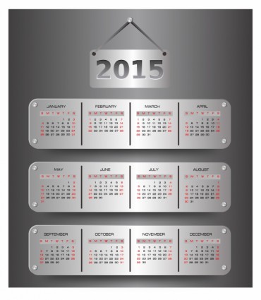 Kalender für das Jahr