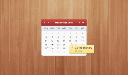 widget de calendário