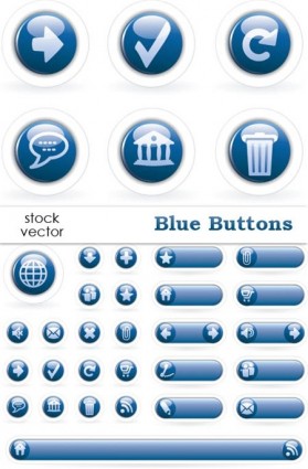 vetor de botão de ícone de círculo azul calmo