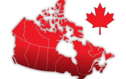 Kanada mapa wektor dzień