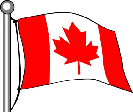 Bandeira de Canadá, voando de clip-art