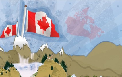cartão postal de paisagem canadense