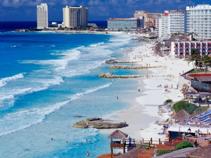 Cancun shoreline wallpaper Meksiko dunia