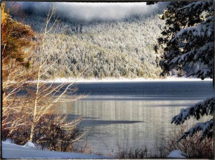 canim 湖陽光明媚的冬天