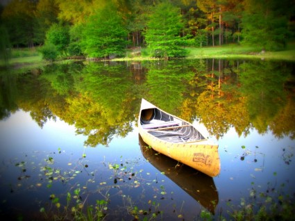 đi canoe nước thiên nhiên