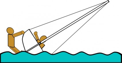 Capsized Sailing Illustration Clip Art